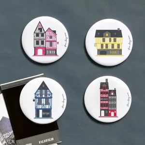 Magnets Maisons à colombages de Bretagne : Rennes, Quimper, Dinan, Vannes – A l&rsquo;unité ou en lot